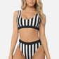 Striped Tank High Waist Bikini - NawdeX