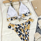 Animal Print Halter Neck Bikini Set - NawdeX