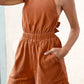 Halter Neck Tie Back Romper - NawdeX