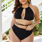 Plus Size Cutout Tied Backless Bikini Set - NawdeX