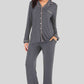 Collared Neck Long Sleeve Loungewear Set with Pockets - NawdeX