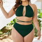 Plus Size Cutout Tied Backless Bikini Set - NawdeX