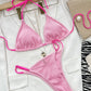 Ribbed Tie Back Bikini Set - NawdeX