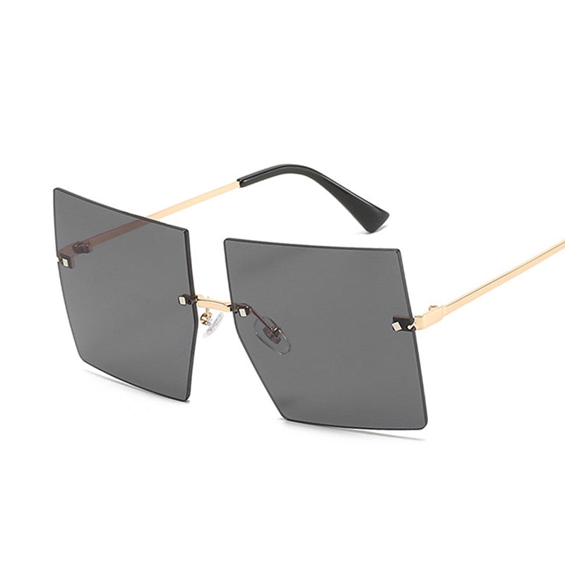 Oversized Rimless Square Sunglasses - NawdeX