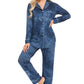 Collared Neck Long Sleeve Loungewear Set with Pockets - NawdeX