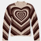 Heart Mock Neck Long Sleeve Sweater - NawdeX