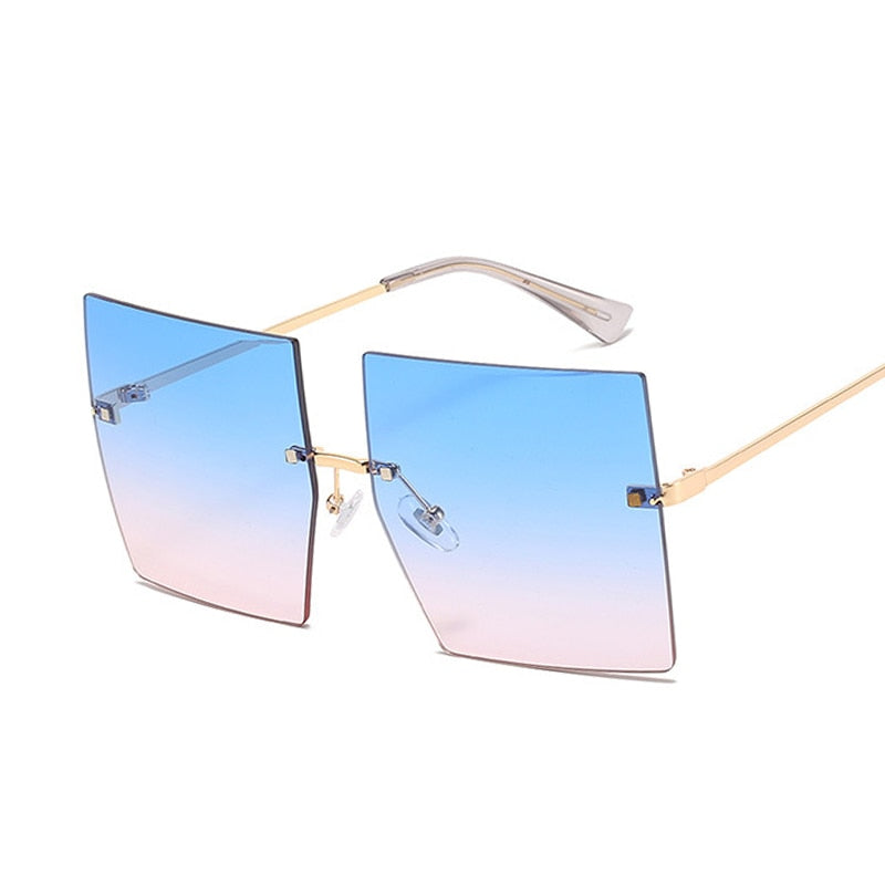 Oversized Rimless Square Sunglasses - NawdeX