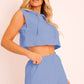 Hooded Crop Top & Pocketed Shorts Set - NawdeX