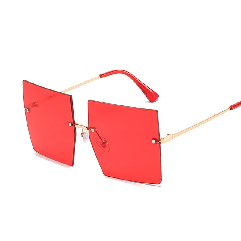 Oversized Rimless Square Sunglasses - NawdeX