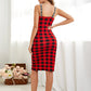 Plaid Scoop Neck Knee-Length Night Dress - NawdeX