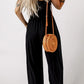 Smocked Square Neck Wide Leg Jumpsuit with Pockets - NawdeX