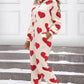 Fuzzy Heart Zip Up Hooded Lounge Jumpsuit - NawdeX
