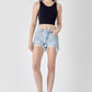 RISEN Frayed Hem Denim Shorts with Fringe Detail Pockets - NawdeX