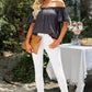 Off-Shoulder Short Sleeve Blouse - NawdeX
