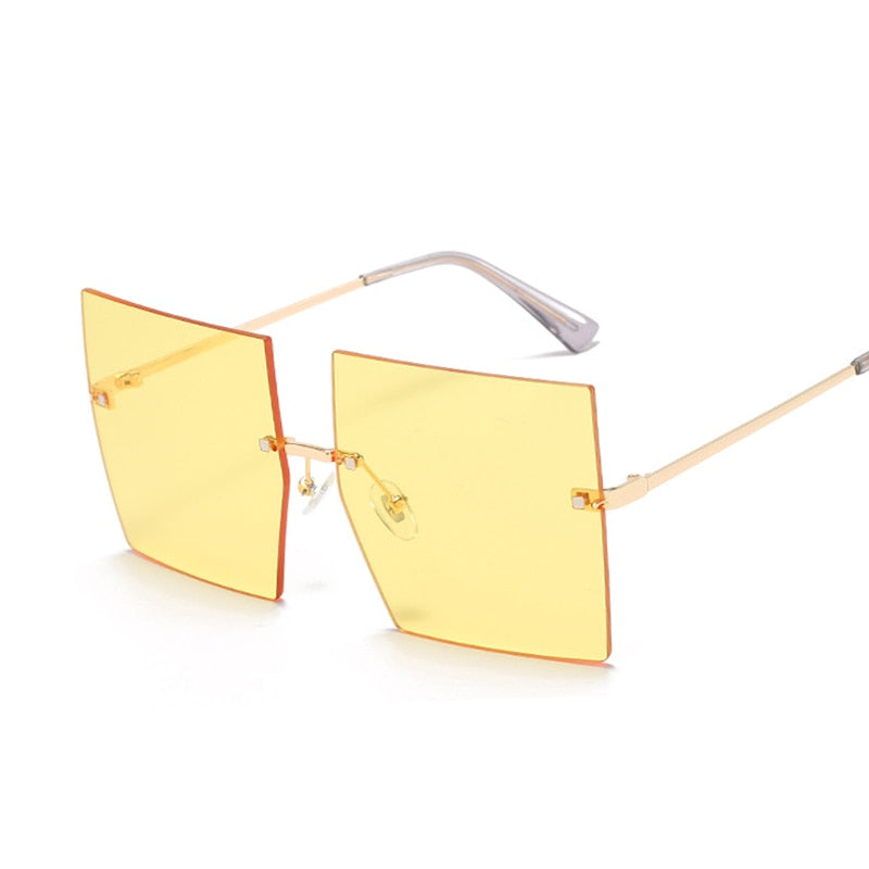 Oversized Rimless Square Sunglasses - NawdeX