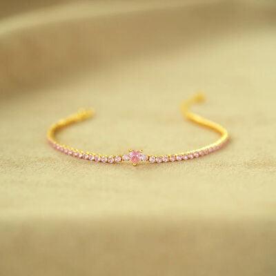 Heart Shape Inlaid Zircon 18K Gold-Plated Bracelet