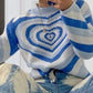 Heart Mock Neck Long Sleeve Sweater - NawdeX