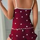 Women's Heart Print Camisole + Shorts Pajamas Two-Piece Set - NawdeX