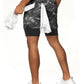 Men's 2-in-1 Shorts Sports Allover Camo Print Drawstring Shorts - NawdeX