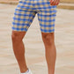 men's skinny plaid plus size casual shorts - NawdeX