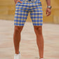men's skinny plaid plus size casual shorts - NawdeX