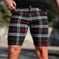 men's skinny plaid plus size casual shorts - NawdeX
