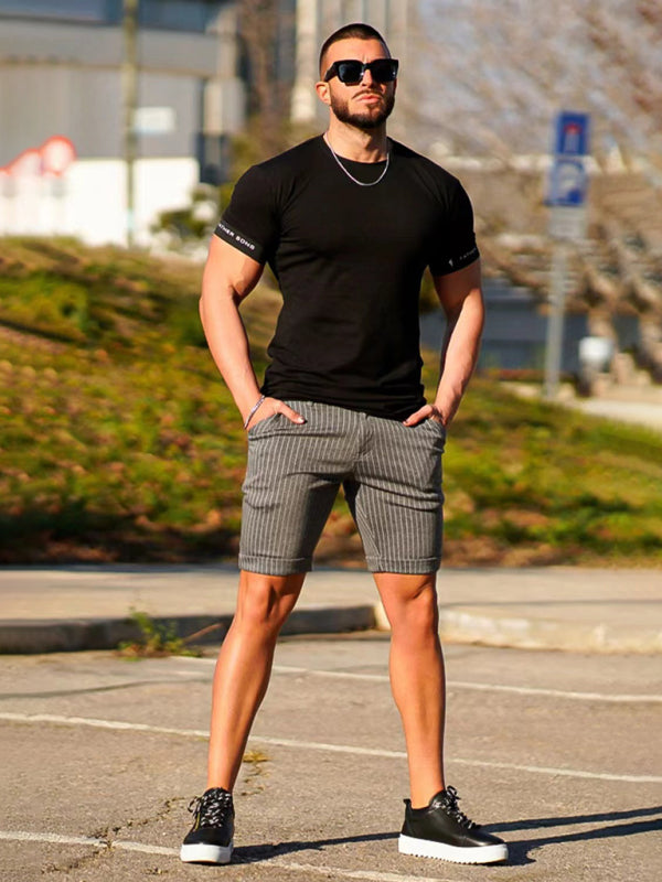 men's skinny plaid plus size casual shorts - NawdeX