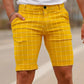men's skinny plaid plus size casual shorts - NawdeX