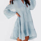 Women's Solid color bell sleeve long sleeve dress - NawdeX