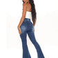 Women's Colorblock High Waist Flared Jeans - NawdeX