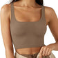 Women's solid color casual thread short vest - NawdeX