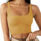 Women's solid color casual thread short vest - NawdeX